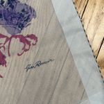 Gim Renoir Vintage Long Floral Scarf Purple Blue Sheer Retro Photo 1