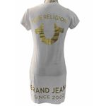 True Religion Women's Circle Horseshoe Gold Metallic Foil Logo T-Shirt Xs/tp EUC Photo 1