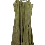 Madewell  Swiss Dot Maxi Dress Cotton Tiered Cover Up Moss Green Size Medium Photo 2