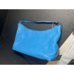 Coach  East/West Celeste Convertible Hobo Bag Pebbled Leather Blue Purse Photo 5