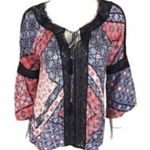 Jessica Simpson  Blouse Small Tassel Bell Sleeve Boho Festival Chic‎ Photo 0