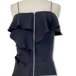 Black Silk ruffle dress by Athe Vanessa Bruno short Little Black dress EU 40 Size undefined Photo 7