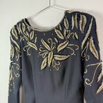 Jack Bryan Vintage Black Beaded Shoulder Pad Cocktail Dress Size 8 Photo 3