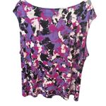 Jones Studio  Abstract Print Top Blouse Purple Black White‎ 3X Photo 3
