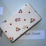 Coach Anna Foldover Clutch Crossbody With Heart Petal Print Photo 3