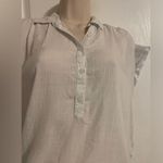 Aerie Light Weight Shear White 1/4 Button Blouse Size Small Oversized Photo 2