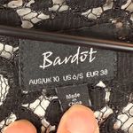 Bardot  Dress Women 6 Black Floral Crochet Lace Zip Back V-Neck Long Sleeve Party Photo 5