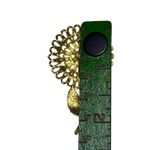 Vintage Gold Tone Flower Brooch Turquoise & Pink Rhinestone Floral Pin Photo 5