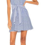 Parker Size 8 Halter Blue Striped Fit & Flare Cotton Above Knee Length Dress Photo 0