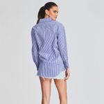 NWT retrofete SEROYA Hefley Oversized Shirt Dress Royal Blue Stripe Size S Photo 4