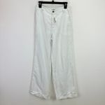 Madewell The Zoe Relaxed Wide Pant in 100% Linen Salt White Minimalist US 0 NWT Photo 6