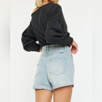 KanCan USA KanCan Daisy High Rise Mom Shorts Sz XL Cuff Hem Distressed Light Wash Summer Photo 2