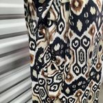 Chico's  Top Blouse Womens Small/Medium Black Brown Kimono Sleeves Oversized Fit Photo 7