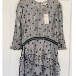 Love Shack Fancy Lorelei Charcoal Floral Gingham Plaid Mini Dress Size Large Photo 3