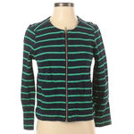Lands' End Lands’ End Jersey Jacket Navy & Green Stripe Women’s Size 4 Small NWT Photo 1
