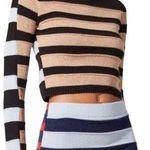 Solid & Striped June Cropped sweater in light blue/tan sz S Photo 0