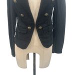 Free People Jagger Blazer Black Military Button Front Cotton Size XS Photo 4