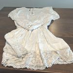 Anthro Place Nationale White Peasant Lace Mini Dress Sz 1 Photo 1