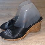 Nine & Co. black leather cork wedges Photo 0