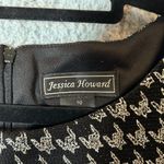 Jessica Howard Dress Womens 10 Black Houndstooth Glitter Knit Shift Dress NEW Photo 9
