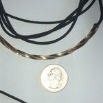 NY Brand Black and Gold Tone Choker Tassel Necklace Photo 2