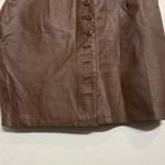 Newport News  Brown Leather Vintage Mini Skirt Sz 14 Photo 2