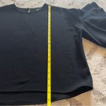 AQUA  Black Flowy Bell Sleeve Blouse Medium Photo 2