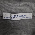 ZARA Medium Fleece Ribbed Pullover Sweatshirt Sweater Boxy Grey Long Sleeves Photo 3