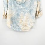 Rachel Zoe  Women Boho Tie Dye 100% Linen Hooded‎ Button Up Shirt Top Size M Photo 4