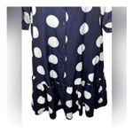 Faeriesty Navy Polka Dot Shirt Dress Ruffle Hem XXL Blue Photo 4