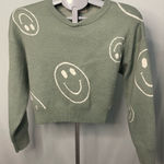 Altar'd State Altar’d State cropped Green Smiley Face Sweater XS Photo 0