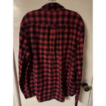 The American Dream Red And Navy Plaid Button Up Slim Fit Women's Shirt Size XL Photo 9