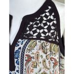 Blu Heaven Size M Top Tunic Womens Patchwork Print Sleeveless Crochet Yoke Brown Size M Photo 8