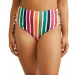 Terra & Sky NEW  Women's Plus High Waist Striped Swimsuit Bottom Size 0X (14W) Photo 0