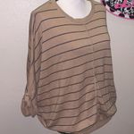 Caslon  brown striped loose fit short sleeve sweater Photo 1