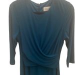 Eliza J  Teal Drape Cross Front Size 12 Long Sleeve Dress. Photo 2