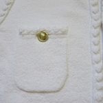 J.Crew NWT Odette Sweater Lady Jacket in White Cotton-blend Boucle Cardigan L Photo 2