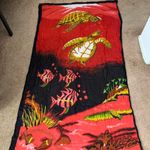 Red and Black Sea turtle scarf Beach whimsy‎ Photo 1