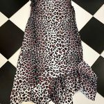 Marques Almeida Satin Midi Slip Dress Leopard Print Silver Pink Handkerchief Hem Photo 5