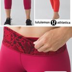 Lululemon  athletica reversible leggings in orange and  red in size 4 Photo 9