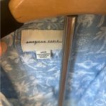 American Eagle  Oversized Chambray Button-Down Shirt – Palm Print – Size Small Photo 5