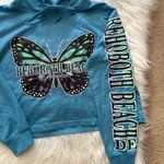 Y2K Bloom + Pop Teal Rehoboth Beach Hoodie with Butterfly Graphic Blue Photo 2
