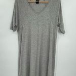 Agnes & Dora Women's Heather Gray Grey Love Tunic Short Sleeve V-Neck, Size XS Photo 0