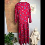 Putumayo 90s  Vintage Dropwaist Folk Print Red Dress Large Photo 1