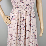 Japna  Pink Floral Smocked‎ Boho Flowy Maxi Dress Size S Cottagecore Coquette Photo 0