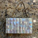 Vintage Mother of Pearl Minaudiere Compact Purse Evening Cosmetic Bag Mirror VTG Photo 3