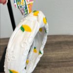 Piper K Headband with Lemon ๐ Embroidery White Photo 1
