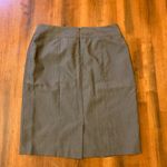 Cato  Pencil Skirt 12 Gray White Pinstripe Mini Lined Back Zip Elegant Classic Photo 4