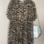 Ba&sh  Women’s Tiger Print Mini Iris Dress Beige Black SZ S Animal Print Photo 1