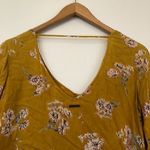 Billabong  Forget Me Knot Shirt Mustard Yellow V-Neck Button Down Blouse JRS XS Photo 9